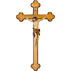 Cristo Pisa en cruz barroca